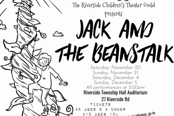 Children's theater poster for Jack and the Beanstalk by Riverside Township of Illinois.