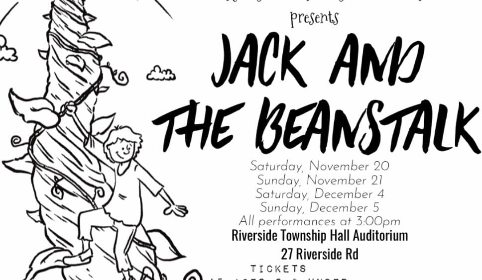 Children's theater poster for Jack and the Beanstalk by Riverside Township of Illinois.