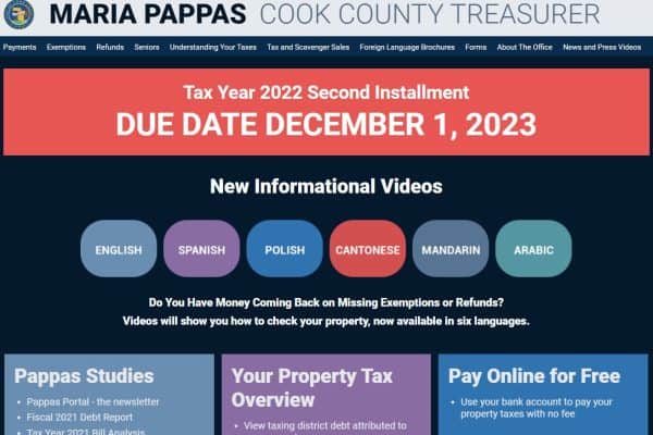 Riverside Township Illinois property tax and multilingual videos.