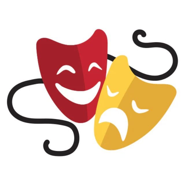 Theater masks representing comedy and tragedy for Riverside Township Illinois.